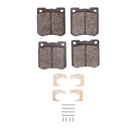 Dynamic Friction Co 5000 Advanced Brake Pads - Semi Metallic and Hardware Kit, Long Pad Wear, Front 1551-0051-01